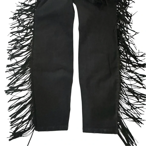 Mother Jeans 26 (S) Swooner Ankle Fringe Black Denim - Picture 8 of 12